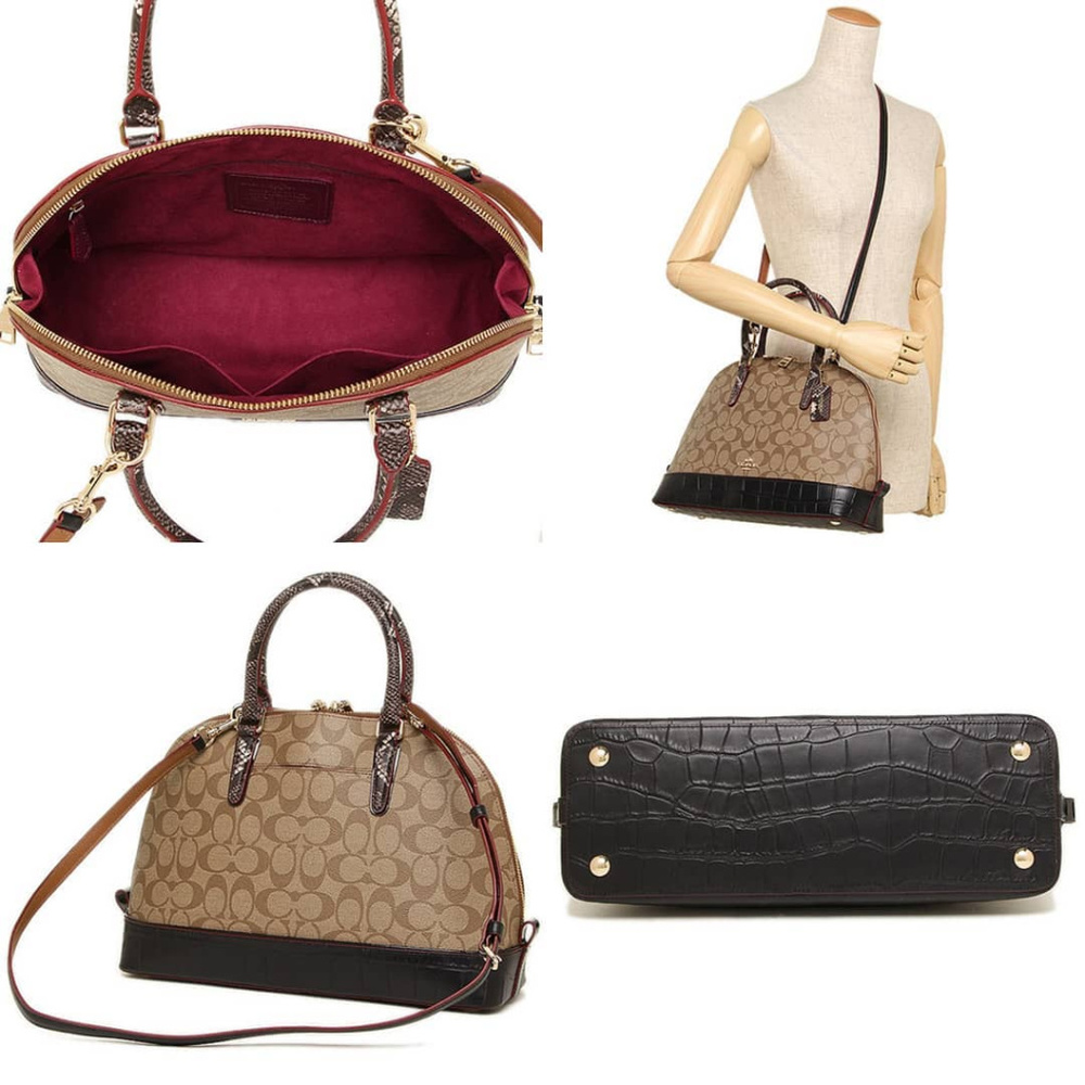 Coach Signature with Eotic Mix Sierra Satchel Bag - Picture 6 of 10